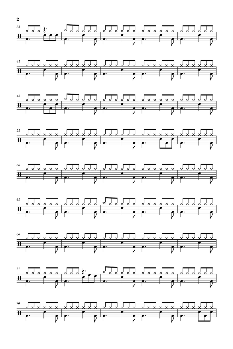 Can't Help Falling In Love Drum Set scores gallery preview page 2