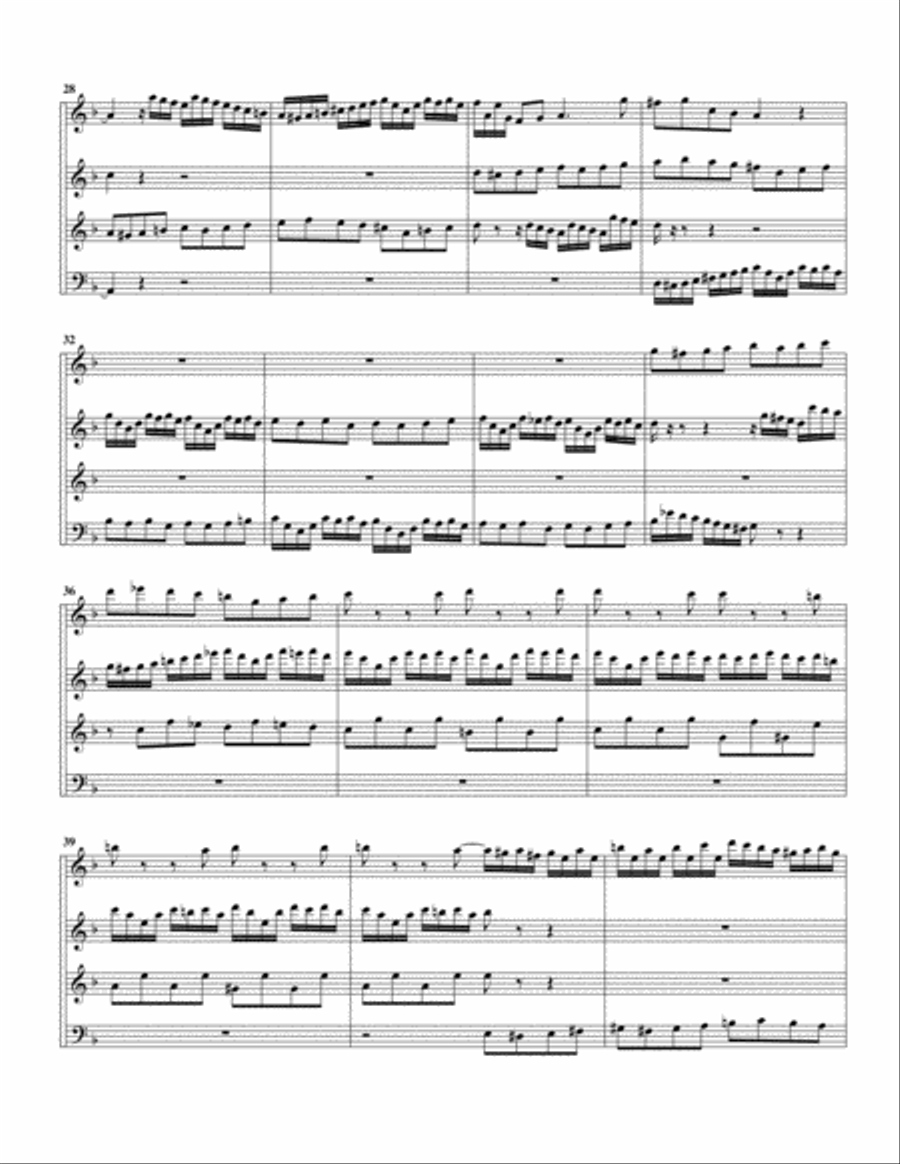 Fugue for organ, BWV 544/II (Arrangement for 4 recorders) Recorder scores gallery preview page 3
