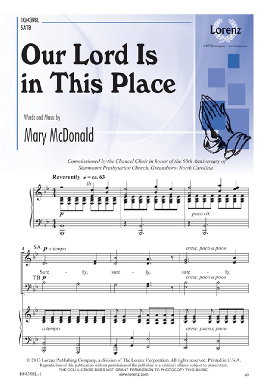 Our Lord Is in This Place 4-Part scores gallery preview page 1