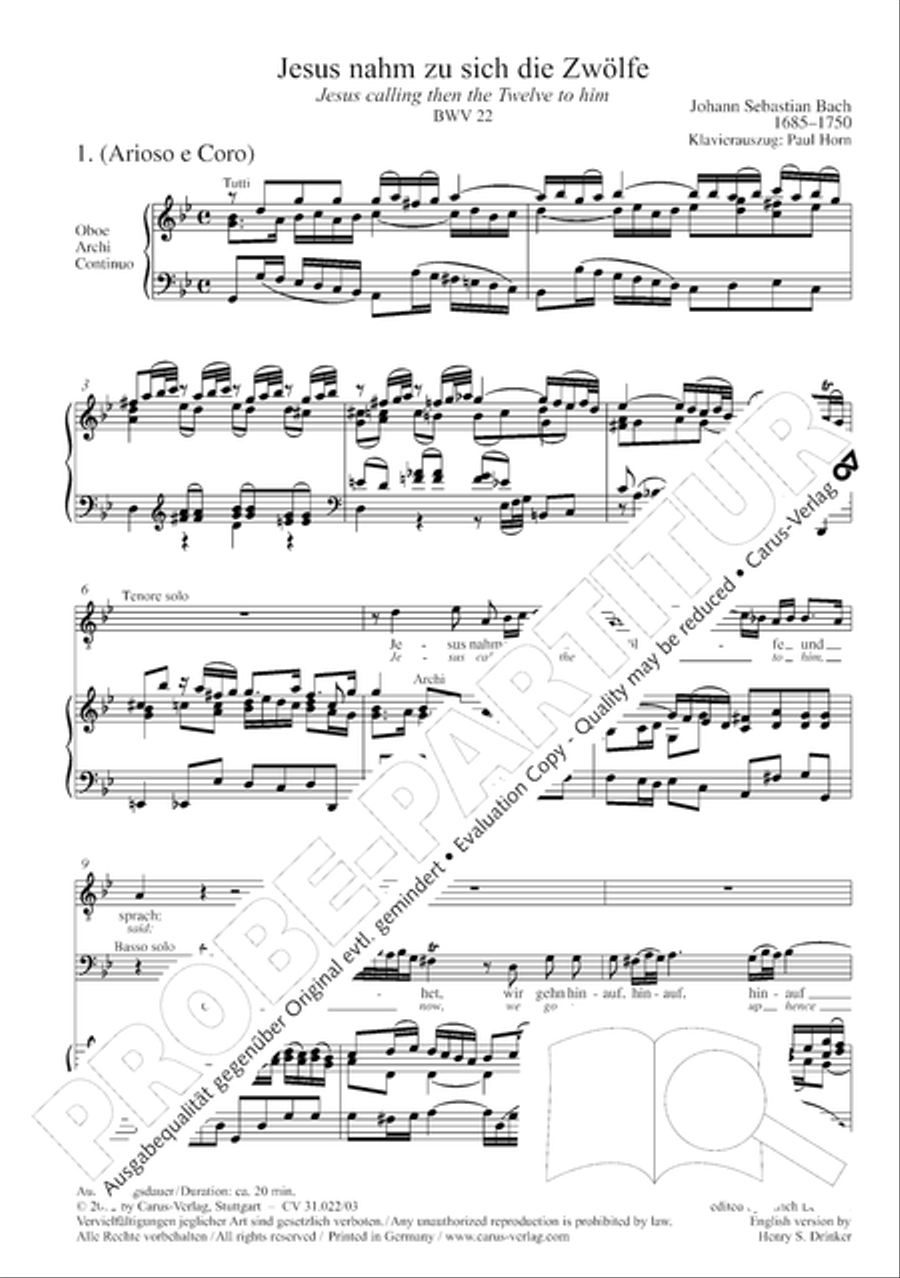 Jesus calling then the Twelve to him (Jesus nahm zu sich die Zwolfe) ATB scores gallery preview page 5
