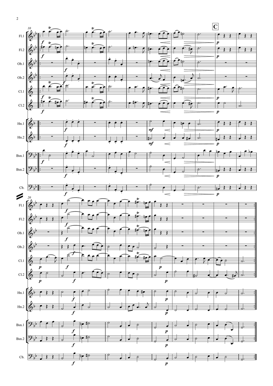 Corelli: Concerto Grosso Op.6 No.8 (Christmas Concerto) Mvt.IV Vivace - symphonic wind Woodwind Quintet scores gallery preview page 2