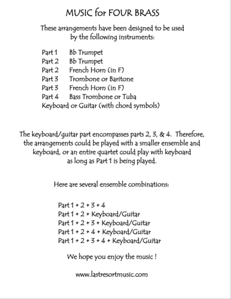 For Unto Us A Child Is Born from The Messiah for Brass Quartet (2 Trumpets, Trombone, Bass Trombone Small Ensemble scores gallery preview page 3