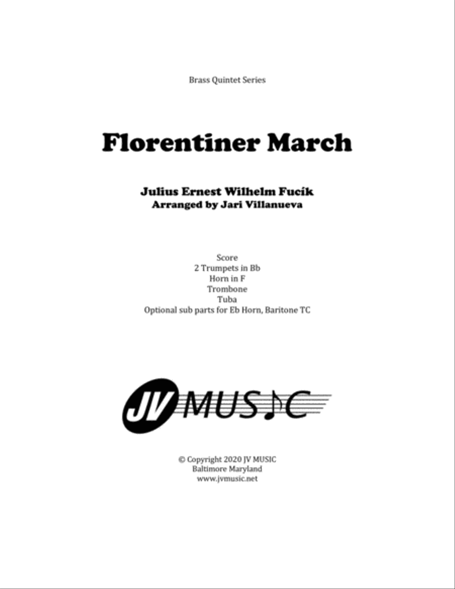 Florentiner March for Brass Quintet Brass Quintet scores gallery preview page 1