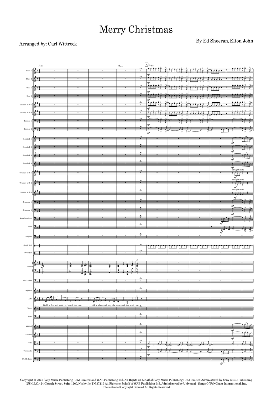 Merry Christmas Merry Christmas Full Orchestra scores gallery preview page 1
