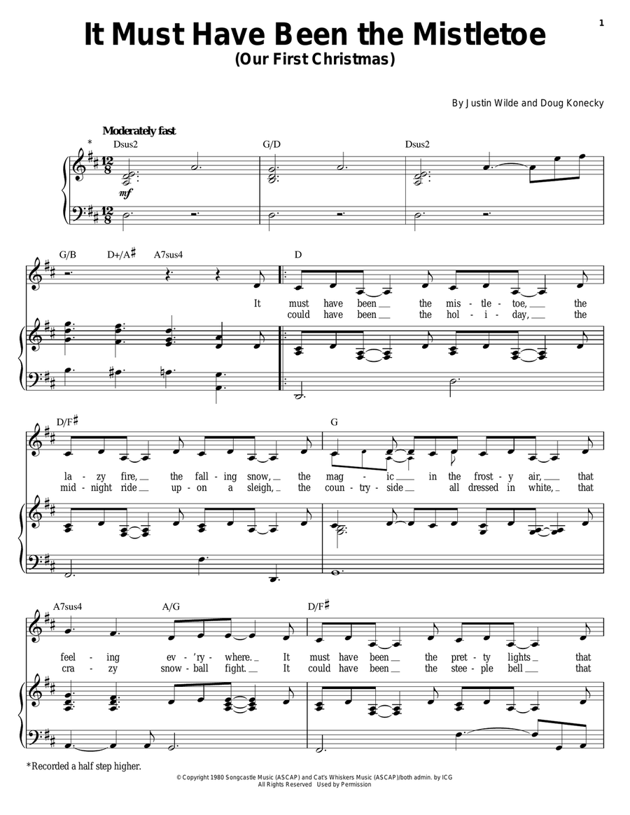 It Must Have Been The Mistletoe (Our First Christmas) Piano, Vocal, Guitar scores gallery preview page 1