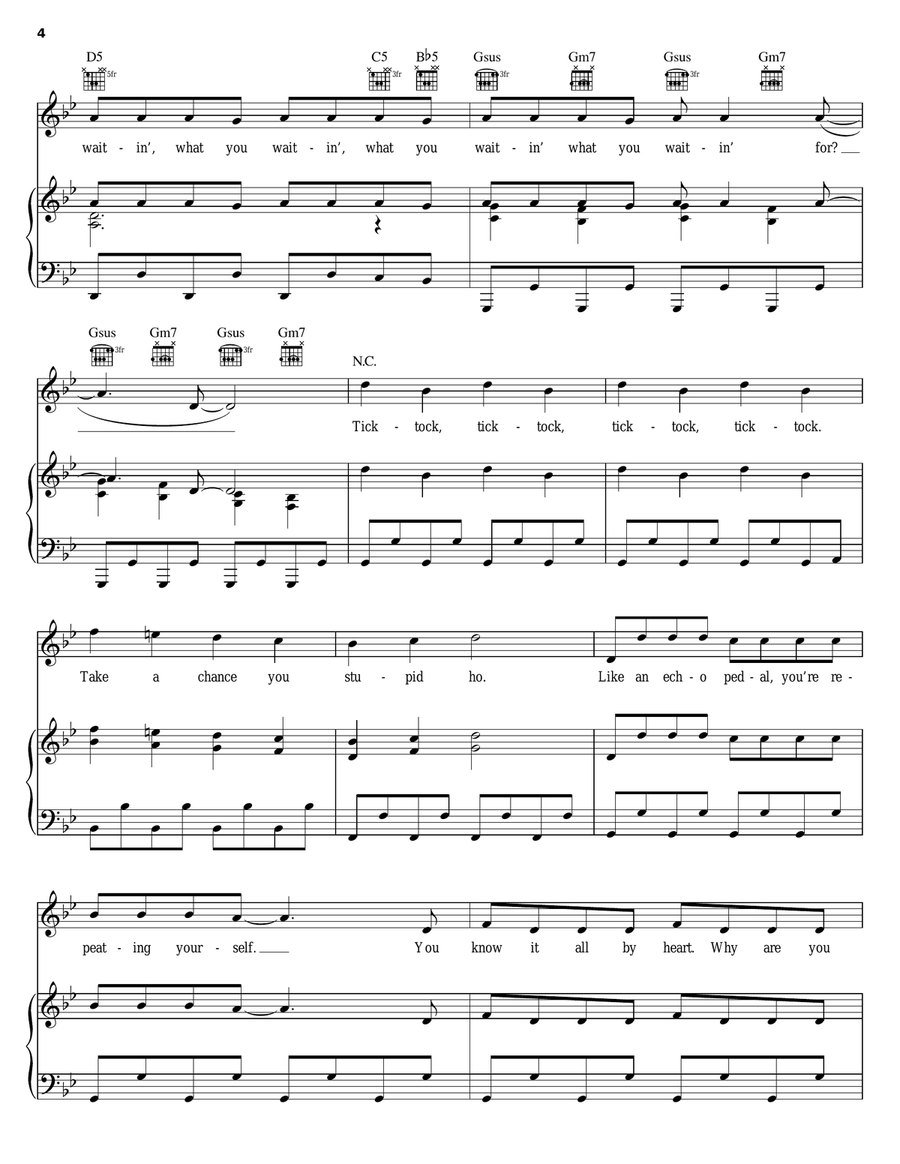 What You Waiting For? Piano, Vocal, Guitar scores gallery preview page 4