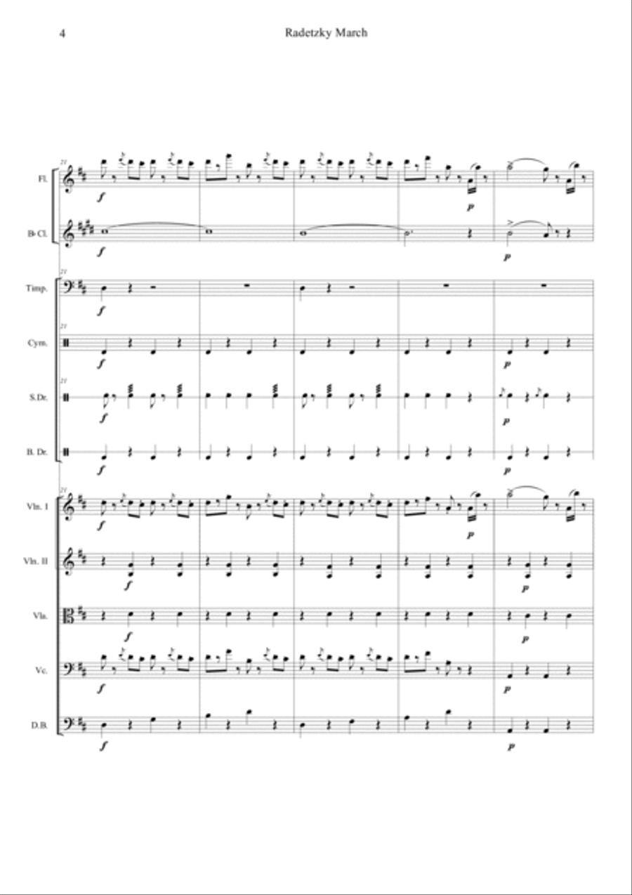 Radetzky Marsch Radetzky Marsch Orchestra scores gallery preview page 4
