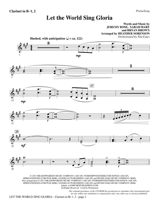 Let The World Sing Gloria - Bb Clarinet 1 & 2