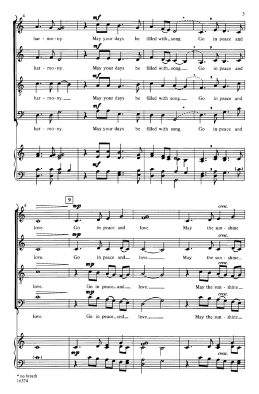 Go in Peace and Love 4-Part scores gallery preview page 3