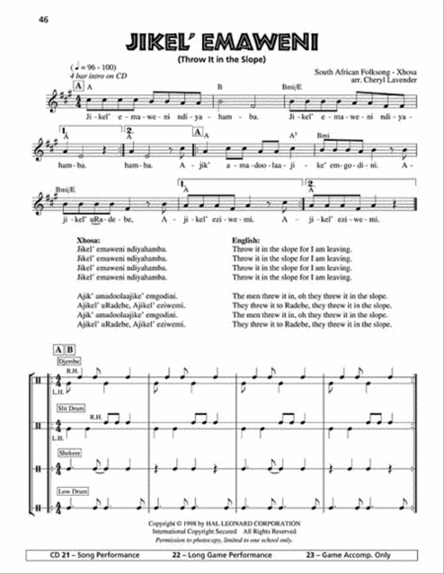 Songs of the Rainbow Children (South African Songs and Games) Choir scores gallery preview page 6