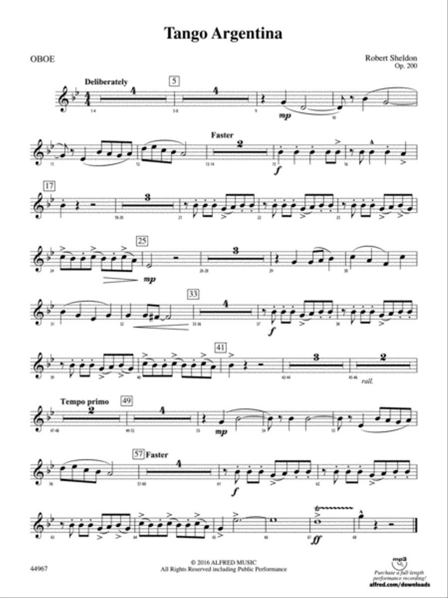 Tango Argentina: Oboe Concert Band scores gallery preview page 1