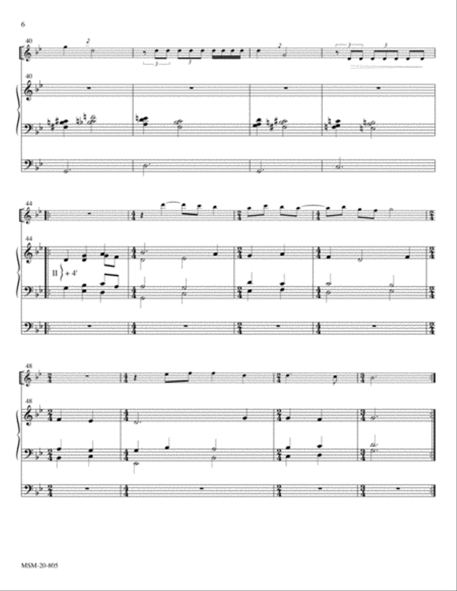 If Thou But Trust In God to Guide Thee (Variations for Flute and Organ) Flute scores gallery preview page 4