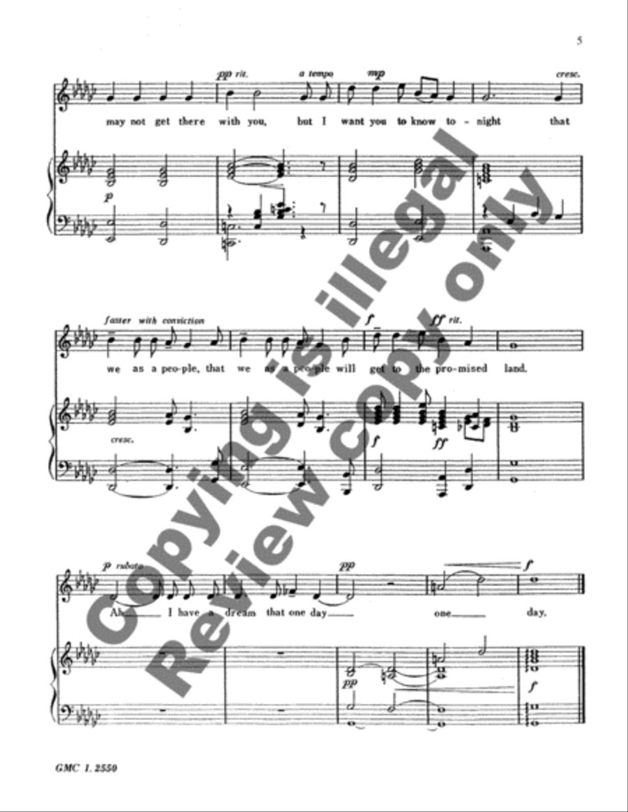 I Have a Dream Medium Voice scores gallery preview page 4