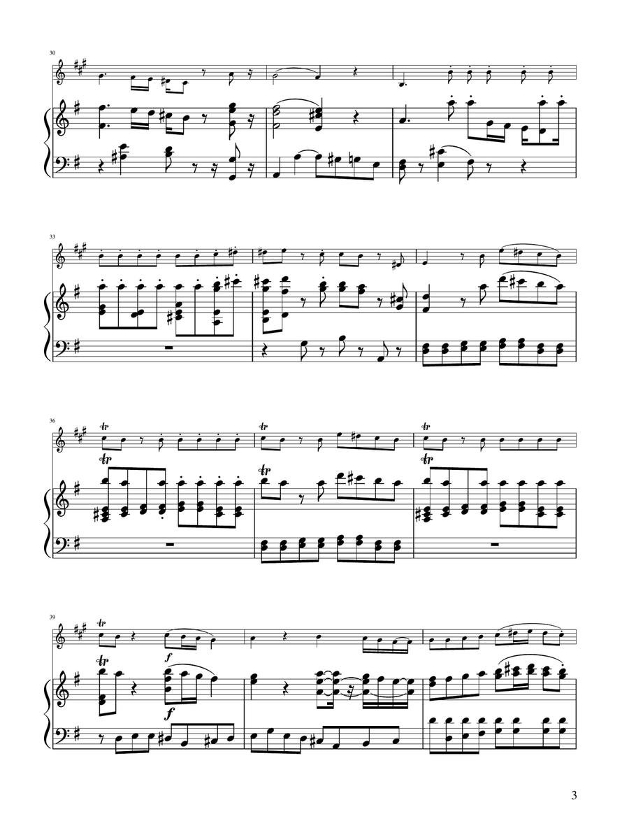 Mozart: Eine Kleine Nachtmusik (K.525) - Trumpet Solo w/ Piano B-Flat Trumpet scores gallery preview page 3