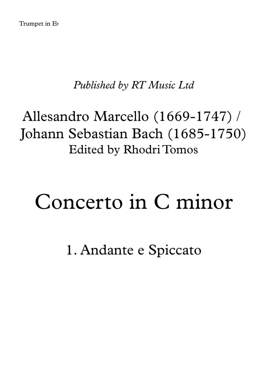 Marcello / Bach BWV974 Concerto no.3 in C minor C Trumpet scores gallery preview page 5