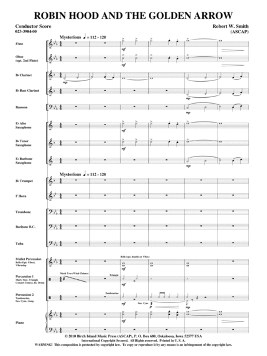 Robin Hood and the Golden Arrow Concert Band scores gallery preview page 2