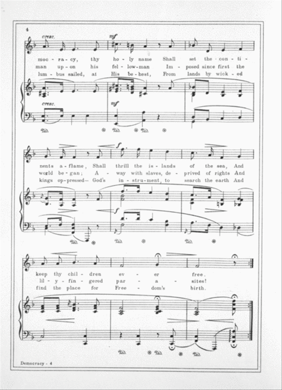 Democracy. Song Voice scores gallery preview page 3