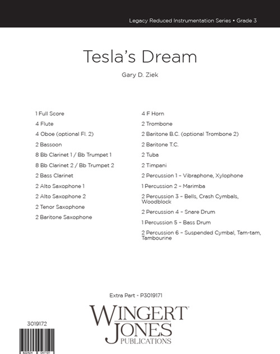 Tesla's Dream (Score) Concert Band scores gallery preview page 1