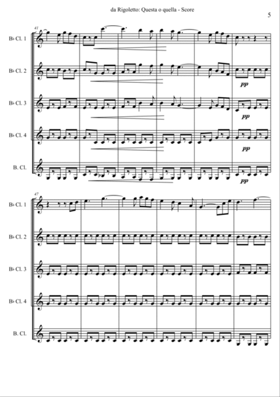 Famous Arias from Rigoletto Woodwind Quintet scores gallery preview page 5