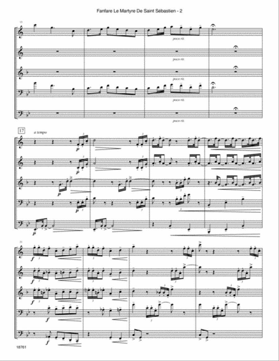 Fanfare Le Martyre De Saint Sebastien Horn scores gallery preview page 3