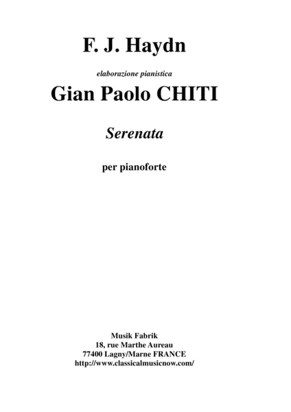 F. J. Haydn: Sérénata from String Quartet Opus 3, arranged for solo piano by Gian Paolo Chiti
