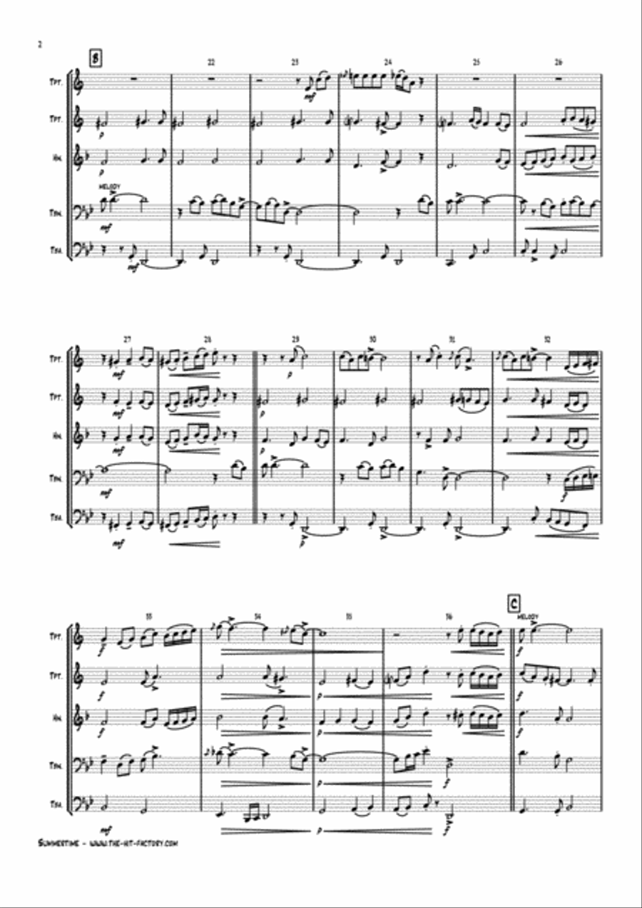 Summertime Euphonium scores gallery preview page 2