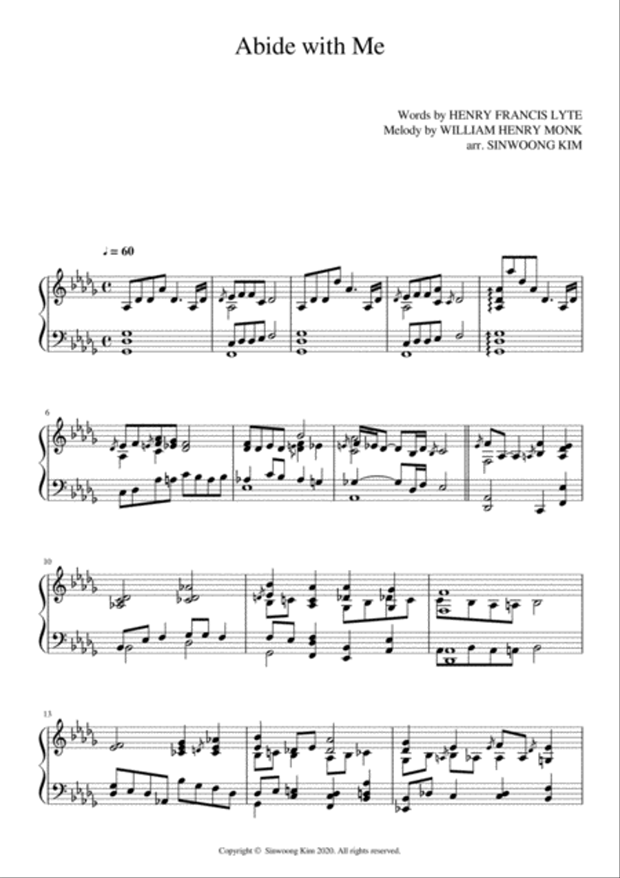 Abide with Me (Piano Solo in Db Major) Piano Solo scores gallery preview page 2