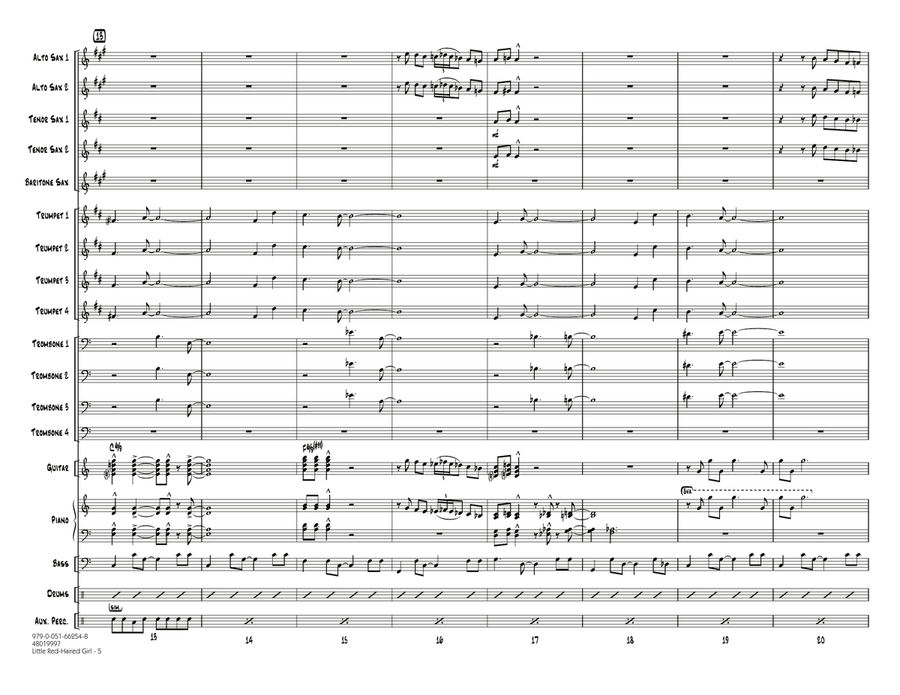 Little Red-Haired Girl - Conductor Score (Full Score) Jazz Ensemble scores gallery preview page 4