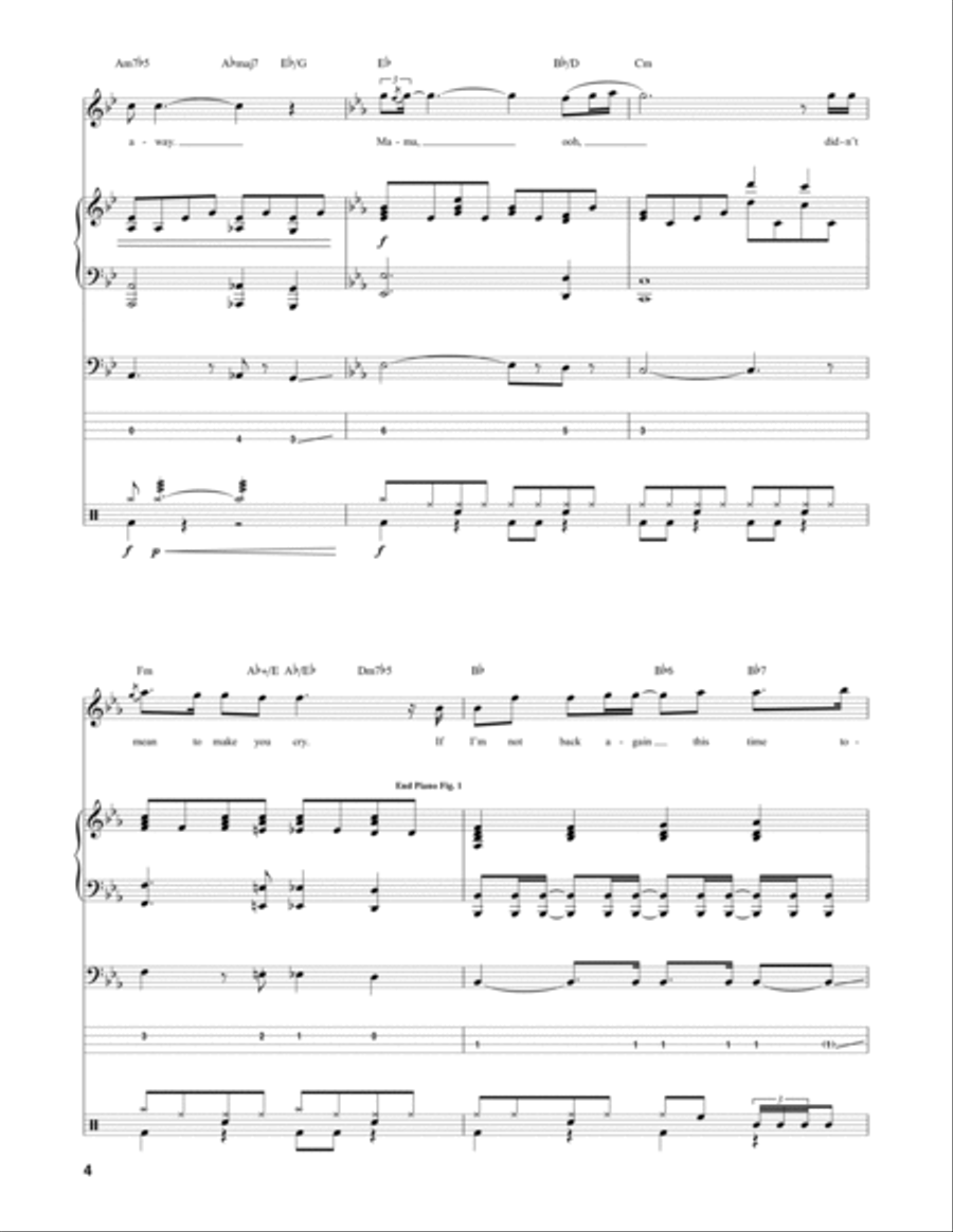 Bohemian Rhapsody Bass Voice scores gallery preview page 4