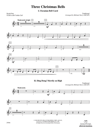 Three Christmas Bells (I. Ukranian Bell Carol, II. Ding Dong! Merrily on High, III. Jingle Bells): (wp) B-flat Tuba T.C.