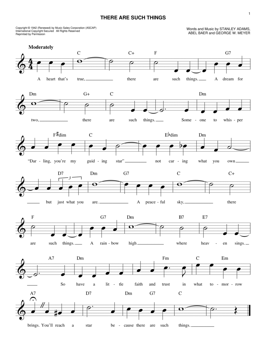 There Are Such Things Piano scores gallery preview page 1