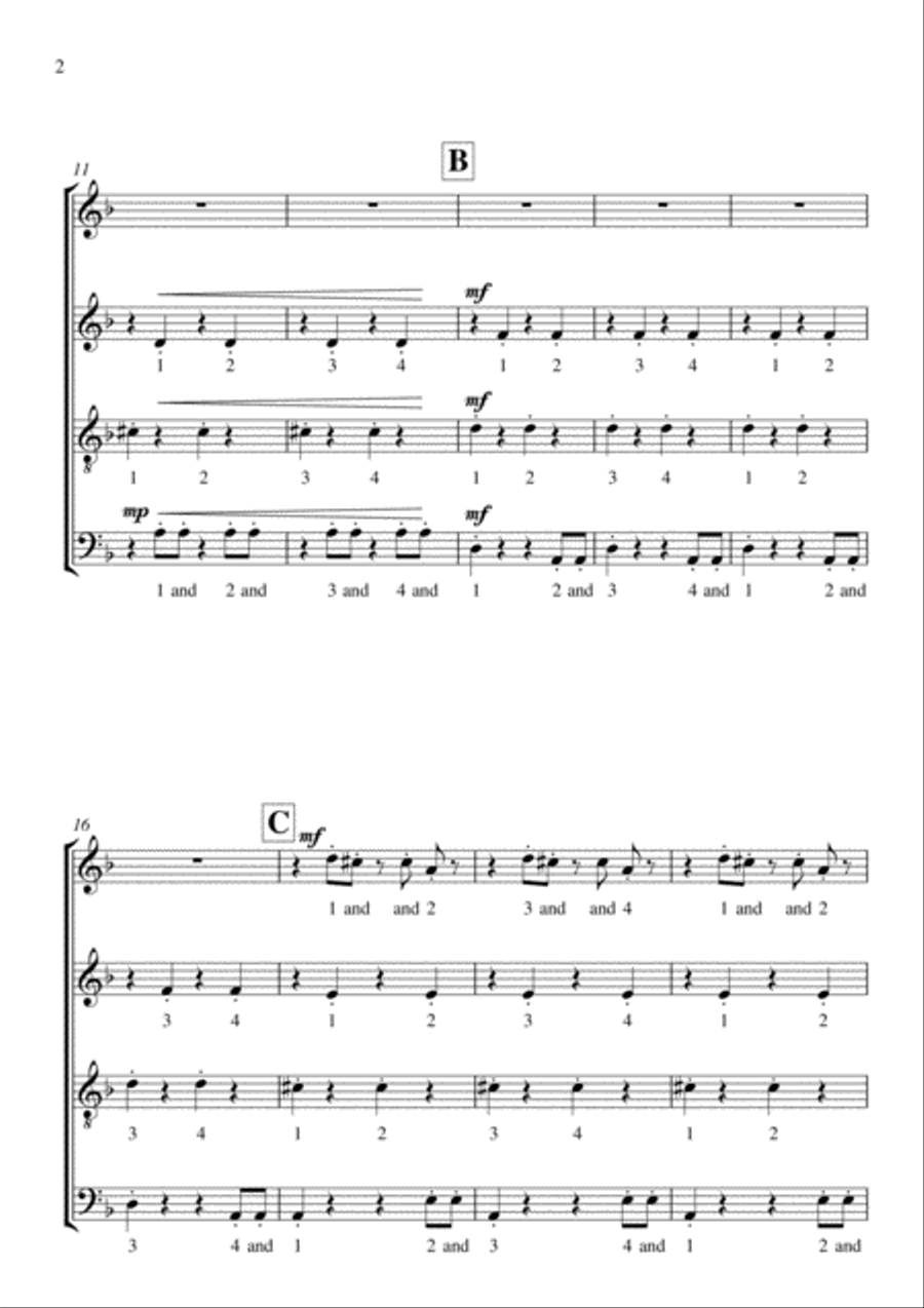 Counting Music (for SATB / choir - a capella) 4-Part scores gallery preview page 3