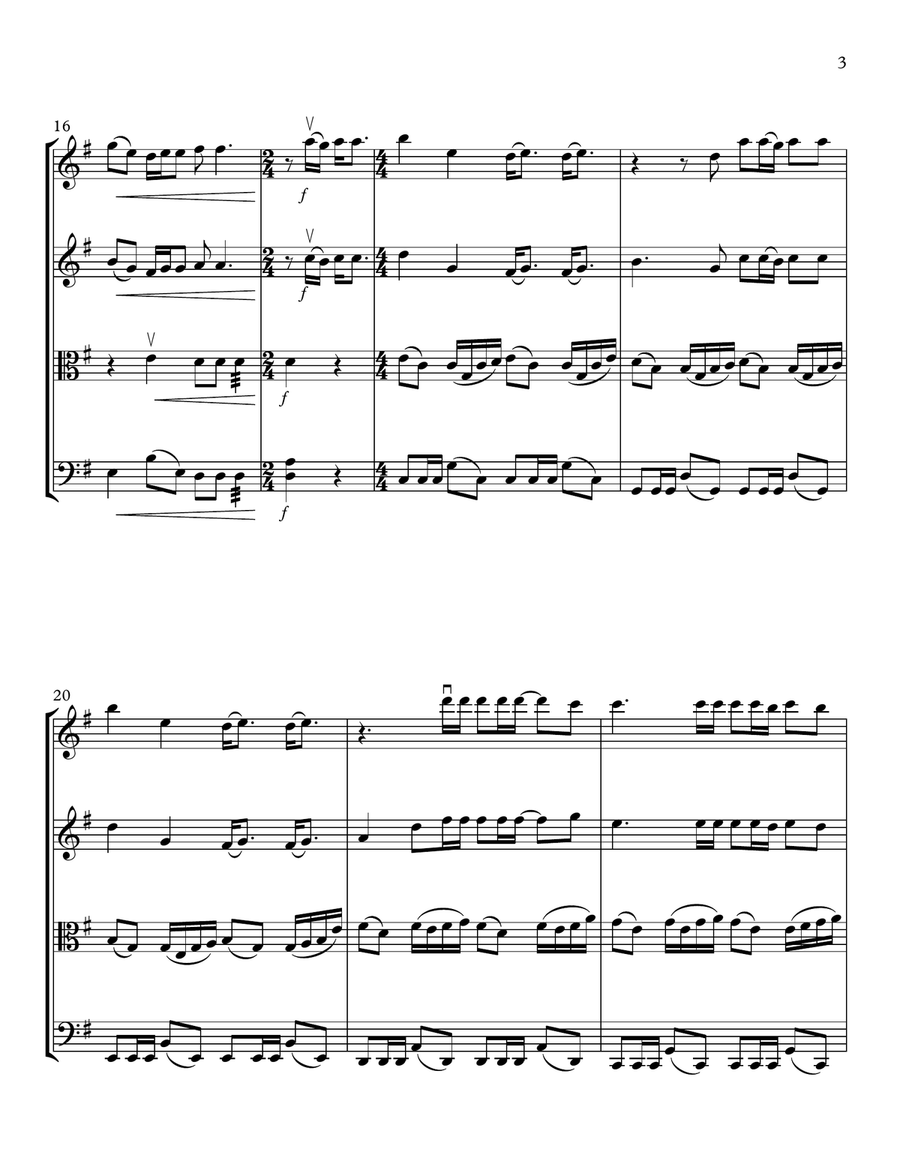 Church Bells String Quartet scores gallery preview page 3