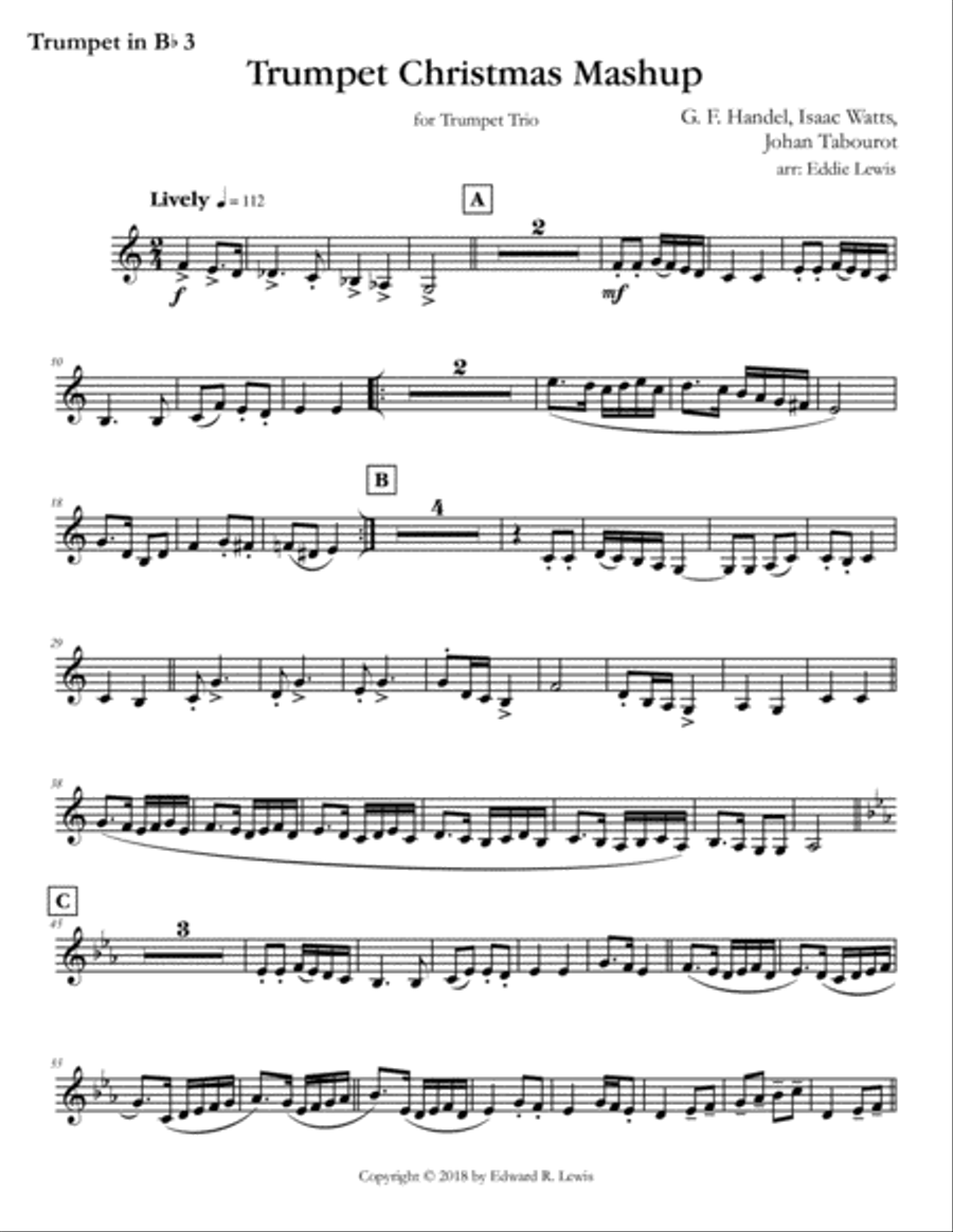 Trumpet Christmas Mashup - Trumpet Trio Christmas Medley Trumpet Trio scores gallery preview page 6