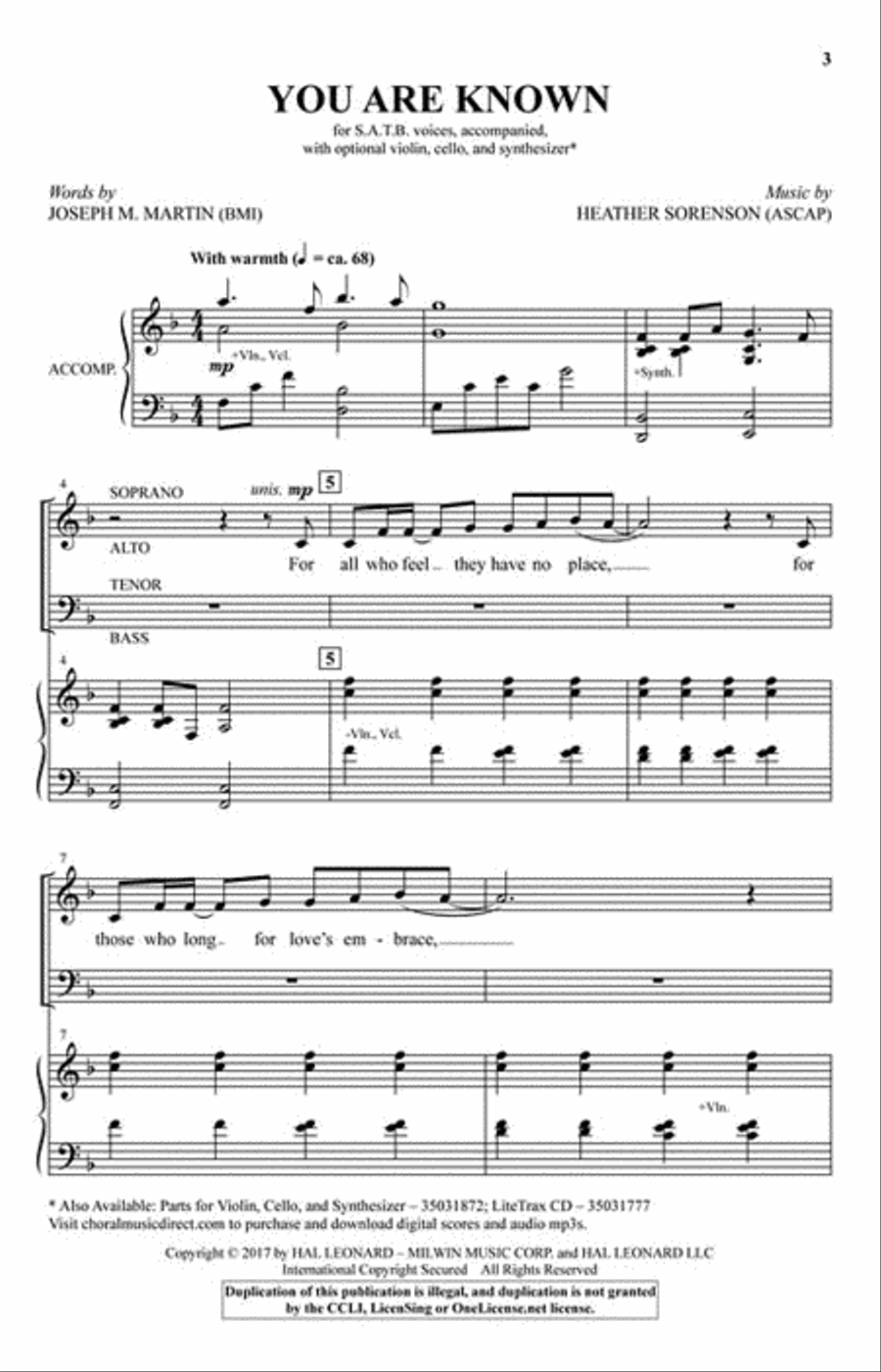 You Are Known 4-Part scores gallery preview page 2