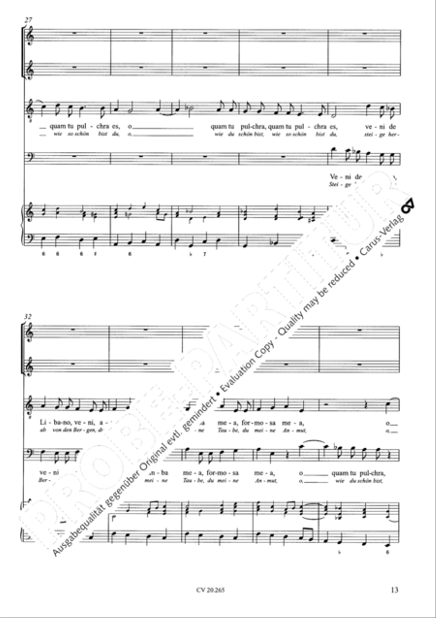O quam tu pulchra es; Veni de Libano Score scores gallery preview page 14