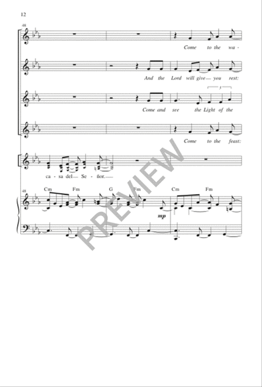 Qué Alegría Cuando Me Dijeron / I Rejoiced When I Heard Them Say 3-Part scores gallery preview page 12