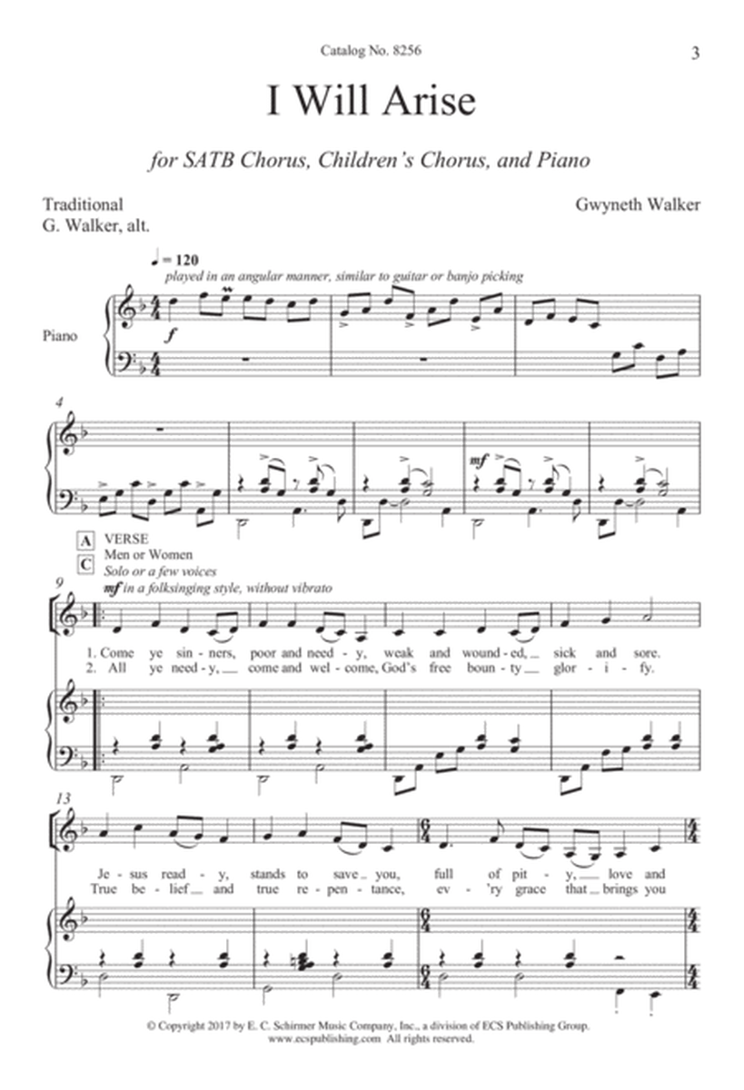 I Will Arise from Three Folk Hymns (Downloadable)