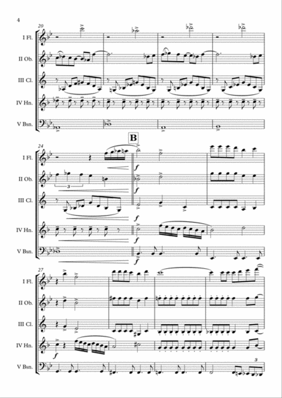 Life On Mars Woodwind Quintet scores gallery preview page 5