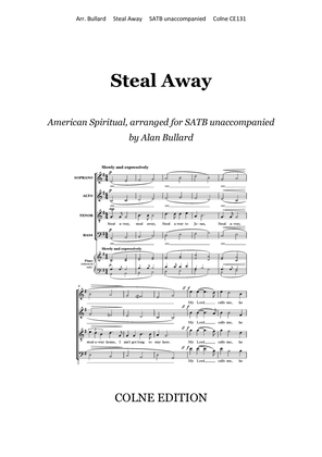 Book cover for Steal Away (traditional) arranged for SATB