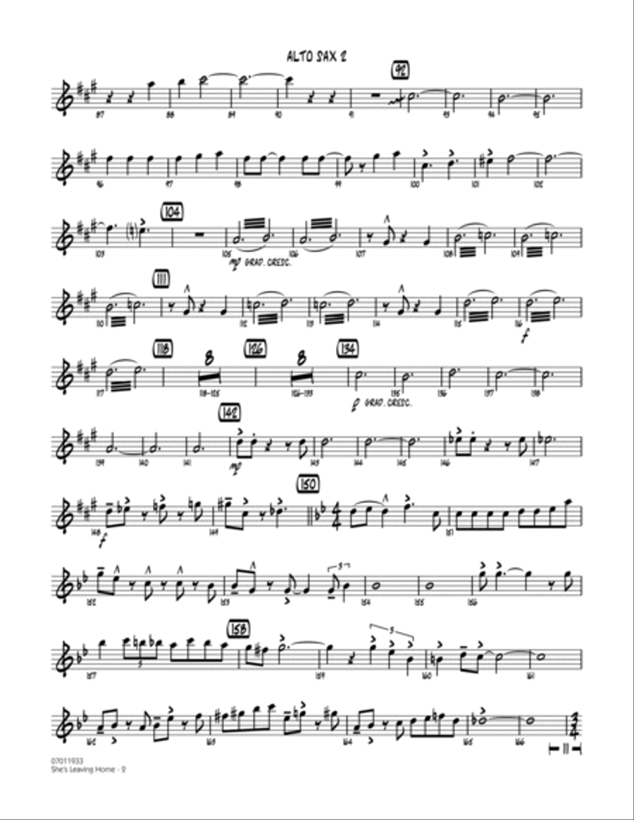 She's Leaving Home - Alto Sax 2 Jazz Ensemble scores gallery preview page 2