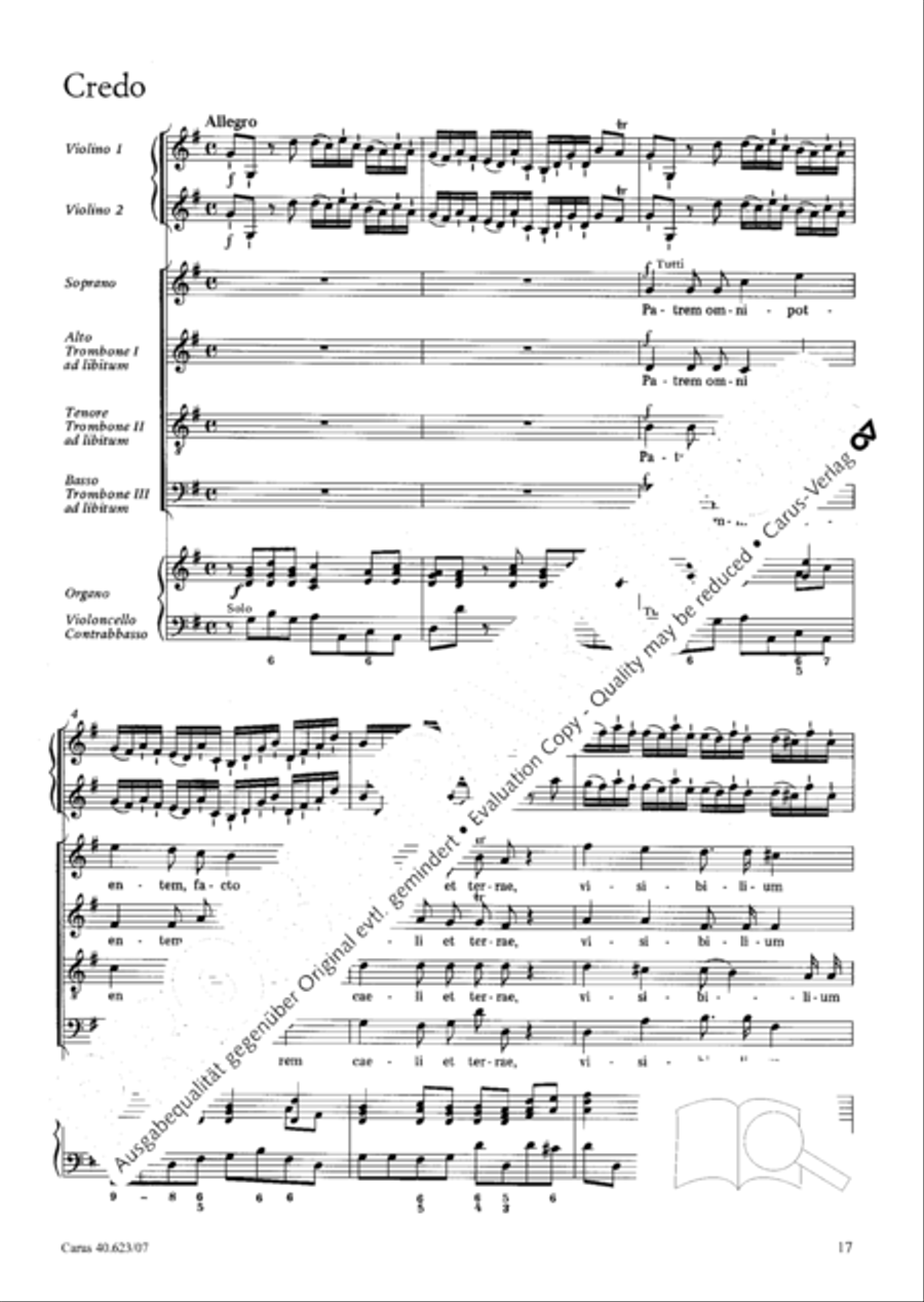 Missa brevis in G major Missa brevis in G major 4-Part scores gallery preview page 18