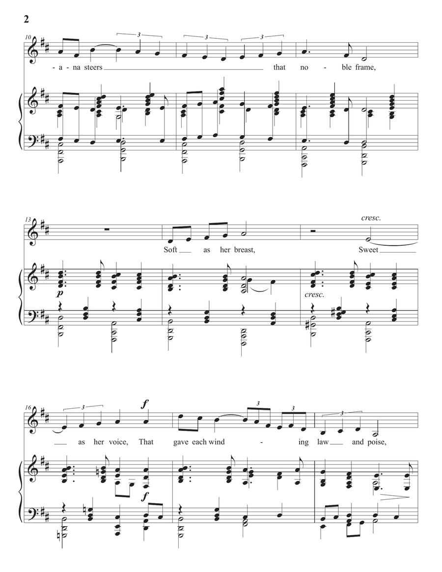 BROWNE: To Gratiana dancing and singing (transposed to D major)
