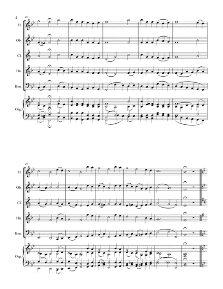 40 Beloved Christian Hymns Volume I (for Woodwind Quintet and optional Organ) Woodwind Quintet scores gallery preview page 5