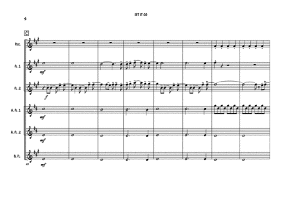 Let It Go (from Frozen) Woodwind Ensemble scores gallery preview page 4