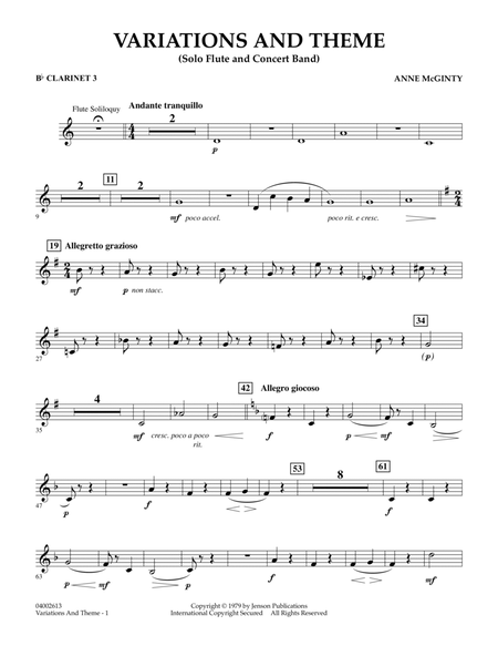 Variations And Theme (for Flute Solo And Band) - Bb Clarinet 3