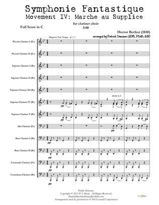Symphonie Fantastique, Mvt. IV: March to the Scaffold [for clarinet choir] (full score & set of part