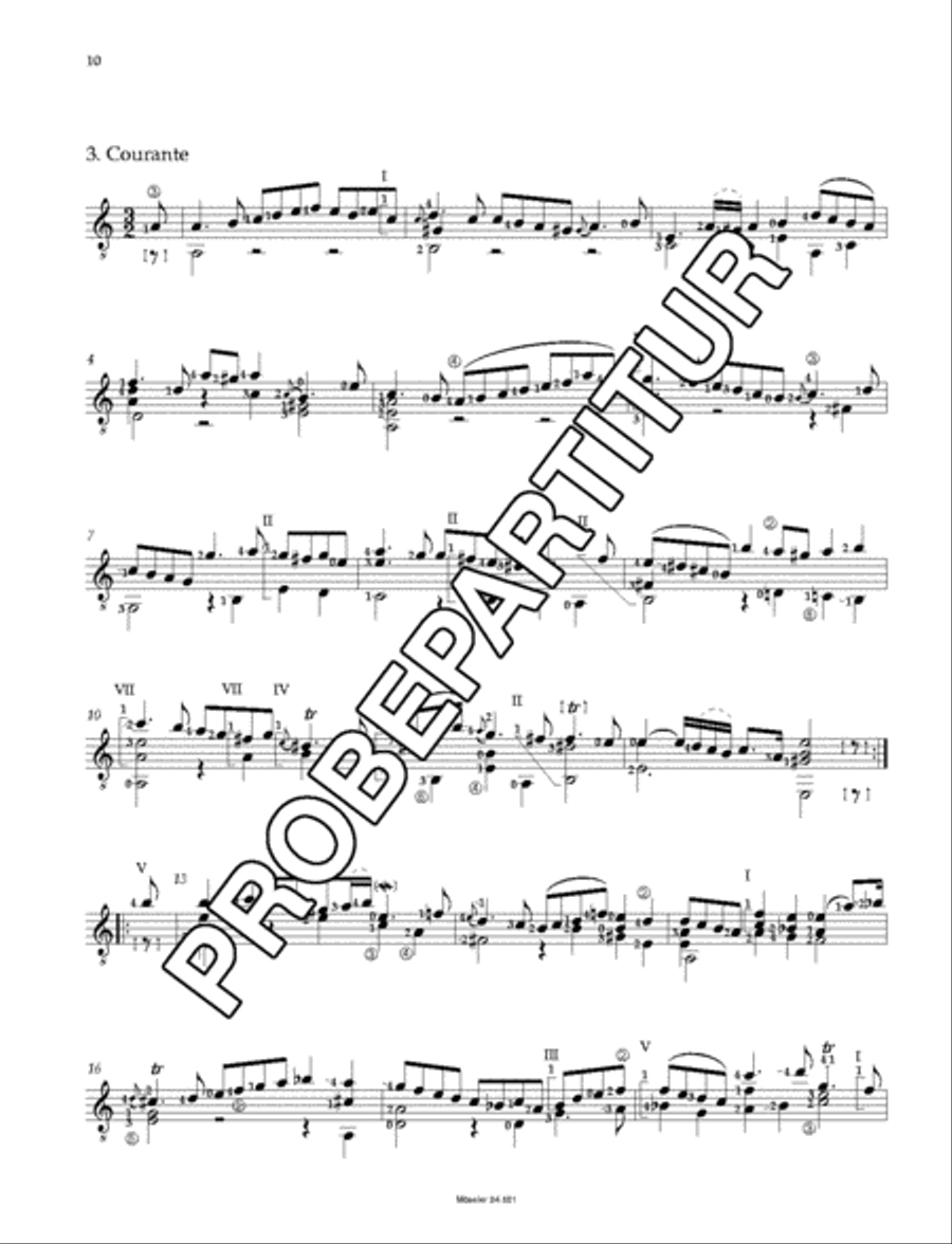 Suite a-Moll (orig. g-Moll) BWV 995 Classical Guitar scores gallery preview page 11