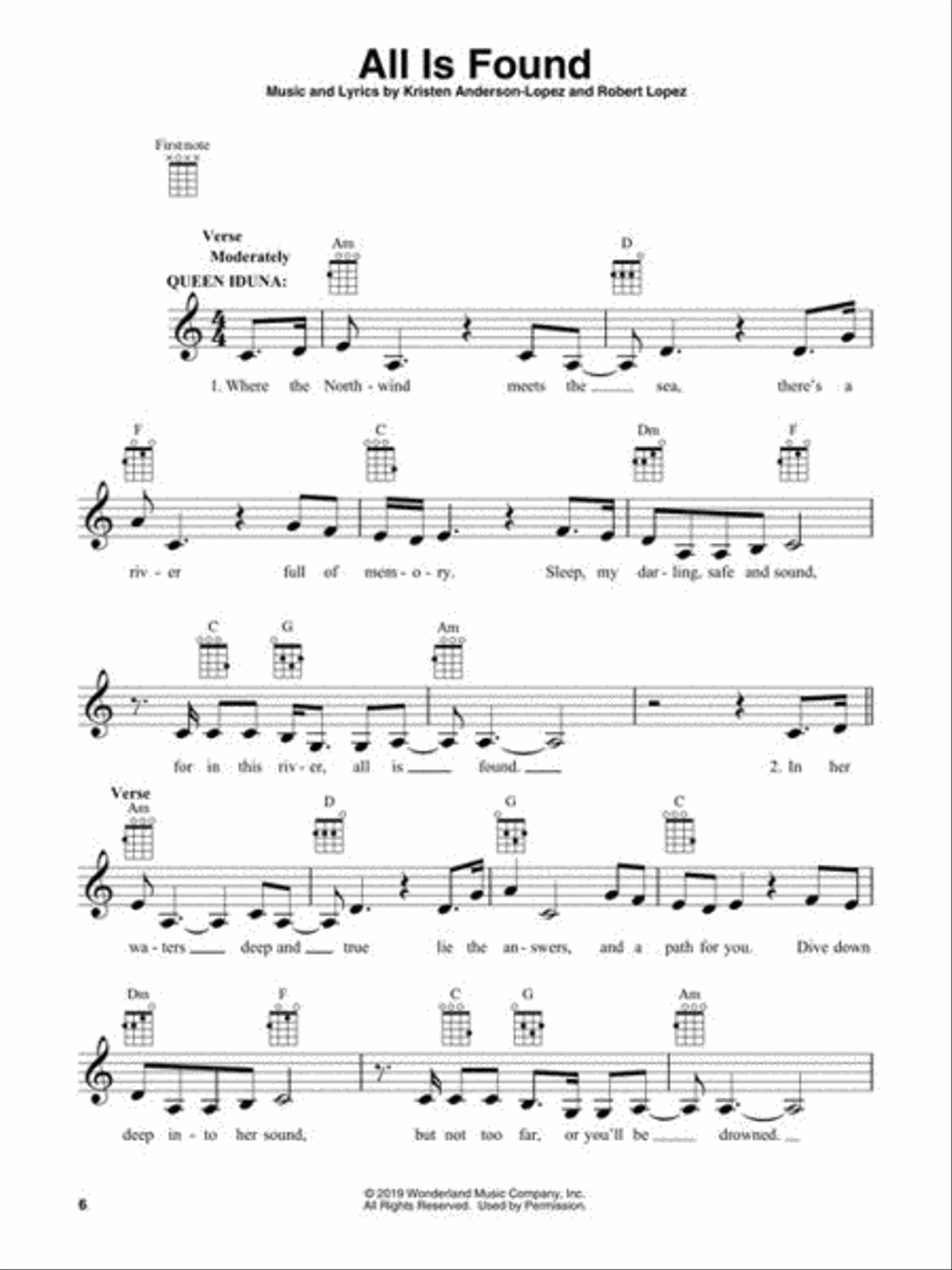 Frozen 2 for Ukulele Frozen 2 for Ukulele Ukulele scores gallery preview page 5