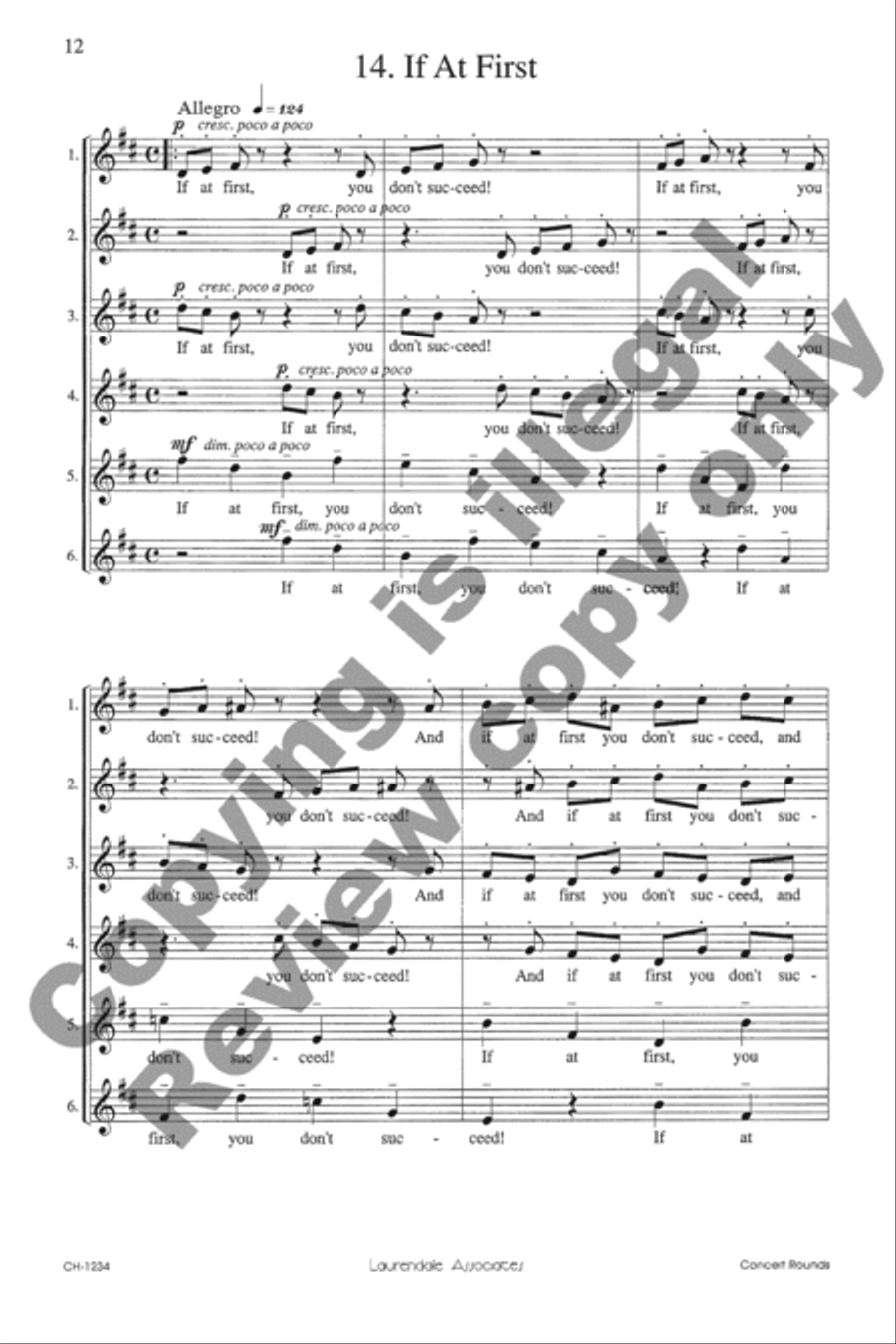 Concert Rounds on Old Sayings Unison Choir scores gallery preview page 12
